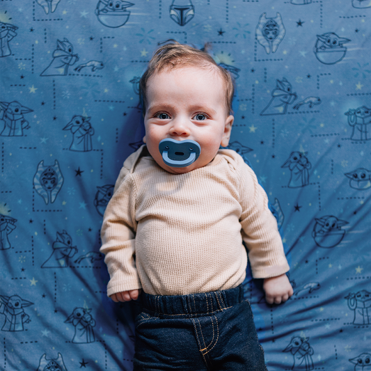 Star wars grogu lights baby blanket - soft and breathable