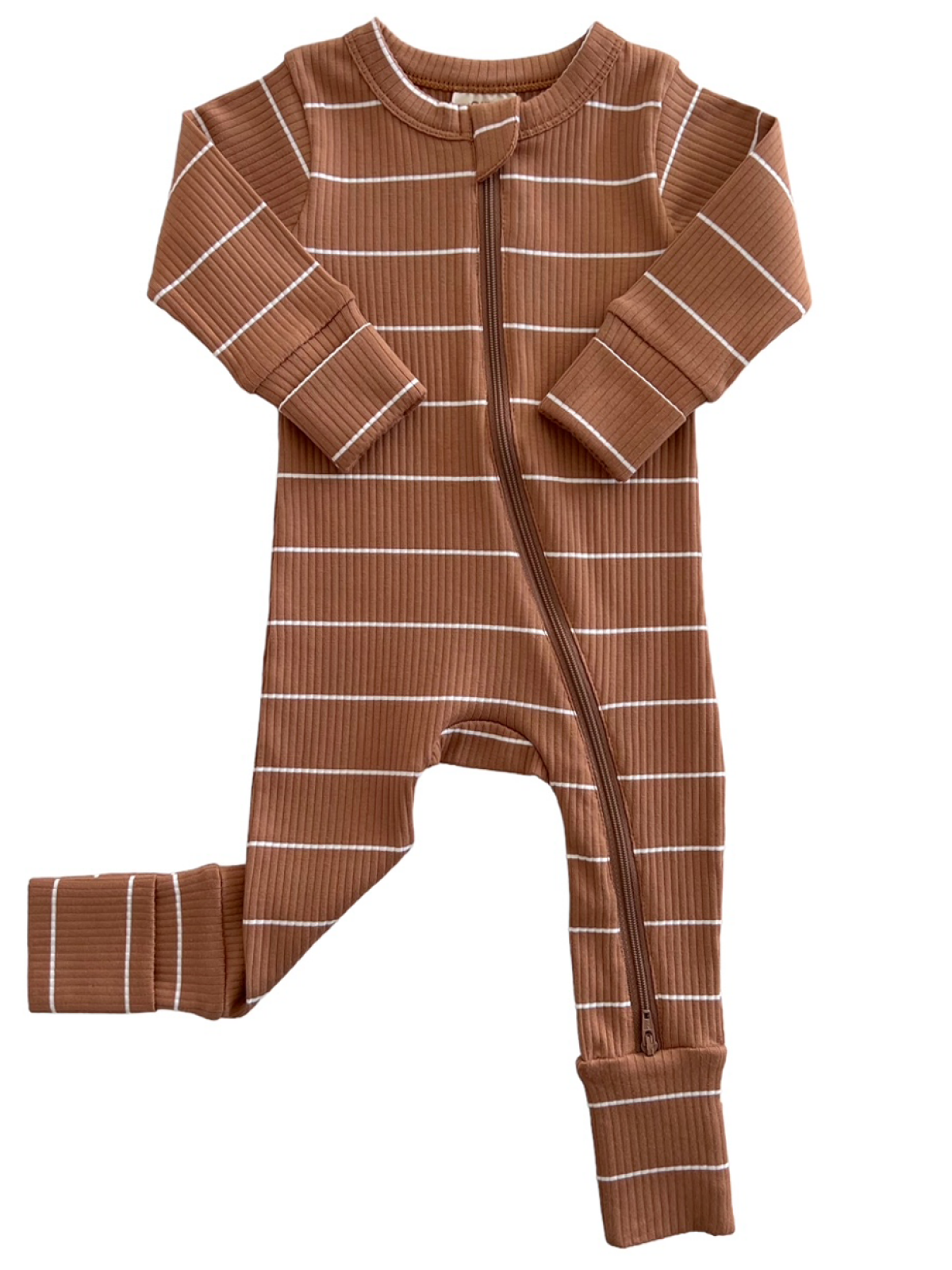 saddle stripe organic baby romper